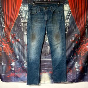 Levi's 514 Straight Jeans Men's 36x34 Blue Cotton Denim Casual Faded Workwear